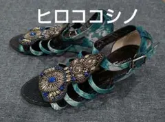 ヒロココシノHIROKO KOSHNO レース生地とキラキラビジューの靴