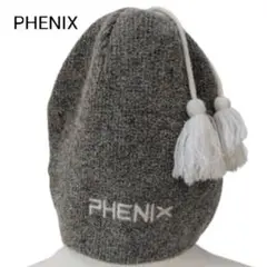 PHENIX フェニックス ニット帽 日本製 グレー ボンボン付き Fサイズ