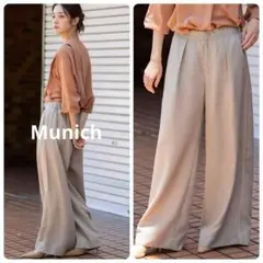 タグ付き 24ss Munich ポリエステルビエラワイドパンツ 日本製