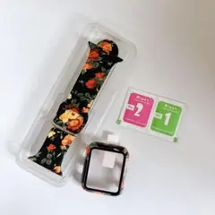Apple Watch花柄シリコンバンドSEseries6/5/4/3/2/1
