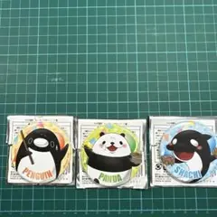 plott学園祭テイコウペンギン缶バッジ　ペンギン、パンダ、シャチセット
