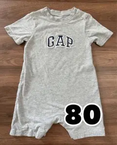 【限定値下げ】GAP グレー 半袖 ロゴ ロンパース 80