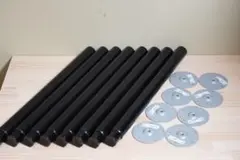 IKEA(イケア) OLOV 黒 テーブル脚 伸縮タイプ 8本セット