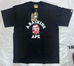 即日発送 BAPE 猿ロゴ半袖Tシャツ 黒 男女兼用 L