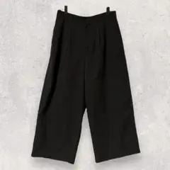 シネマクラブ ワイドパンツ LL ウエストゴム入り 黒 大きいサイズ【3324】