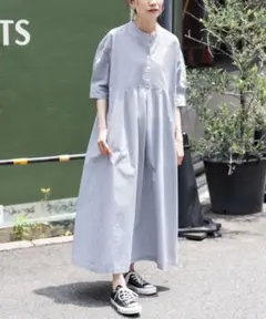 新品ドアーズ FORK&SPOONワイドレンジシャツワンピース/GREENST2