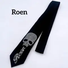【Roen】スカル シルク ネクタイ ブラック ラインストーン