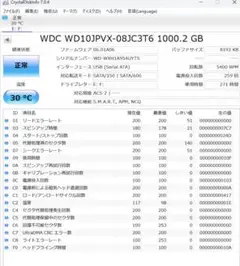 ■ノート用9.5mm厚 HDD 2.5インチSATA 1TB 使用短い271時間