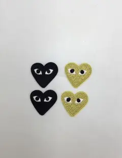 刺繍アイロンワッペン ハート4枚