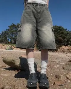 Anyone more / Bermuda Cargo Denim Pants