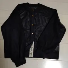 【最終値下げ】黒 メッシュ ジャケット 長袖金ボタン付き