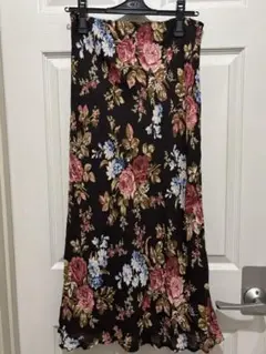 LAURA ASHLEY フラワープリント フレアスカート