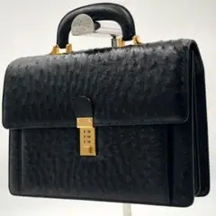 【美品 高級◎】セカンドバッグ オーストリッチ ゴールド金具 アミエット