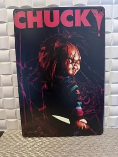 新品　チャイルドプレイ　チャッキー　ブリキ看板
