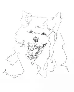ペン画/犬/A4サイズ