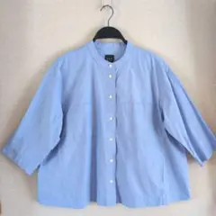[GAP]ライトブルー 七分袖コットンシャツ ポケット付き　春夏