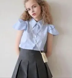 epine PARIS pearl blouse blue stripe