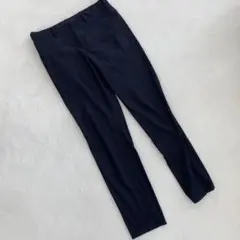 TAKEO KIKUCHI スラックス チェック 紺 ポリエステル ウエストゴム