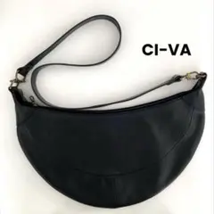 CI-VA チーバ ショルダーバッグ レザー 本革 ハーフムーン ブラック 黒
