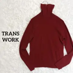 トランスワーク/ニットセーター　トップス　タートルネック　クリスマスデート　赤