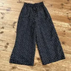 黒白ドット ワイドパンツ