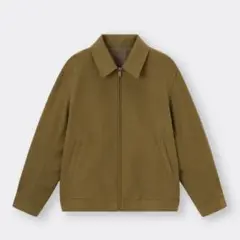 オリーブカラー ジッパー付きジャケット　GU