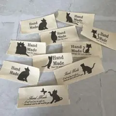 10布タグ　黒猫　10枚