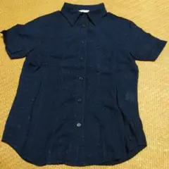 ネイビー 半袖シャツ Mサイズ コットン100%