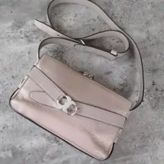 トリーバーチショルダーバッグGEMINI LINK CROSS BODY グレー