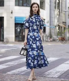 AND COUTURE シャーベットフラワープリントワンピース