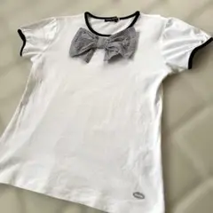 美品　BeBeべべ リボン付きTシャツ 白　150サイズ　Noeilノイユ