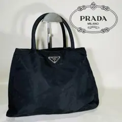 【人気】PRADAプラダ テスート ナイロン ハンドバッグ 黒無地 ロゴ