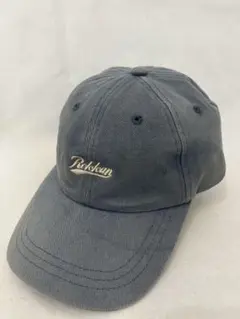 【rokkan】ブルー　ロゴキャップ　スエード