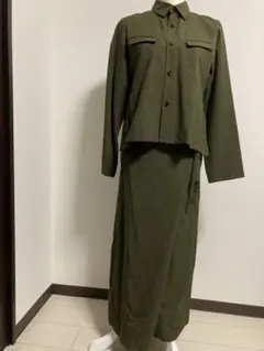 ウール混の変形ワンピース