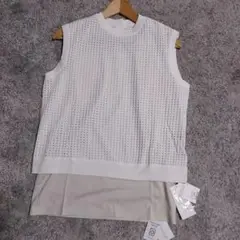 未使用　UNTITLED　アンタイトル　メッシュ　ノースリーブ　トップス
