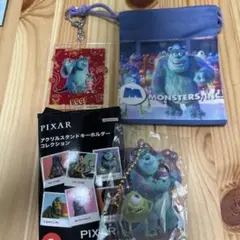 モンスターズインク　アクリルキーホルダーセット　ミニ巾着コレクション　ピクサー