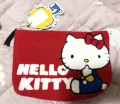 新品タグ付き　ハローキティ　サガラポーチ　モコモコ　しまむら
