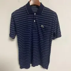 Lacoste ラコステ ネイビー ボーダー ポロシャツ M相当