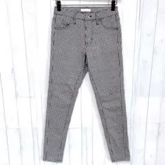 ザショップティーケー 裏起毛チェック柄スキニーパンツ XS ギンガムチェック