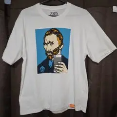 ZARA　Tシャツ　半袖　白T　ホワイト　プリント　ゴッホ