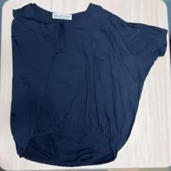 MidiUmi ドルマンスリーブ　カットソー　ネイビー　フリーサイズ