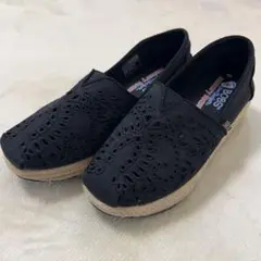 SKECHERS スケッチャーズ　BOBS ブラック スリッポン　エスパドリーユ