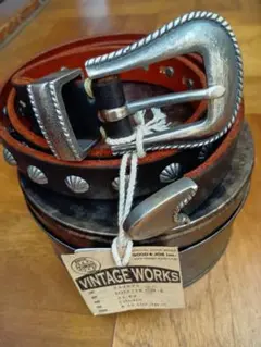 【35】 Vintage Works DH5738 ch-2　アポロ ブラック Vintage Works ヴィンテージワークス Leather belt 7Hole レザー