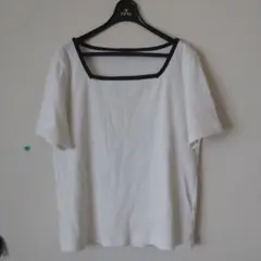GU ホワイト 半袖 Tシャツ XL　スクエア