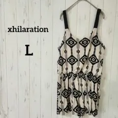 xhilaration【L】エスニック風ショート丈サロペットリゾート夏✨古着