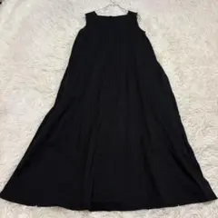 m1006 美品✨UNIQLO マーセライズコットン Aラインロングワンピース