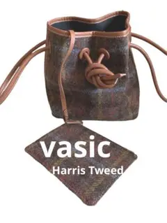 美品 vasic バッグ bond mini チェック ハリスツイード