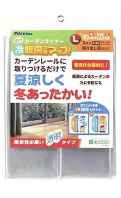 断熱カーテンライナー L 100cm x 225cm 透明タイプ