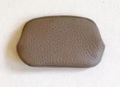 新品　がま口玉なし本革 コインケース　グレージュ
