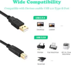 XBOHJOE USB 2.0 プリンターケーブル5m Aオス-Bオス